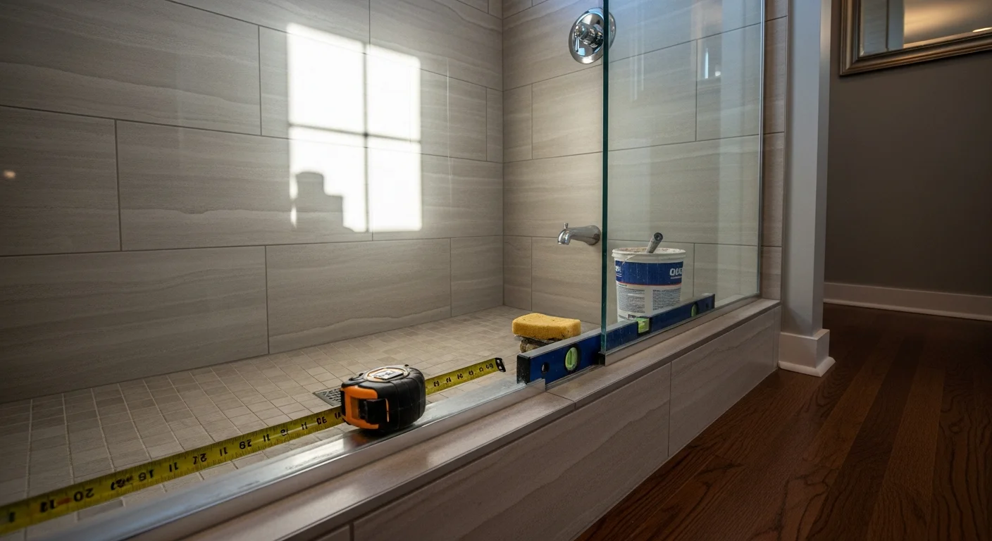 Bathroom designer consulting with homeowner about remodel options